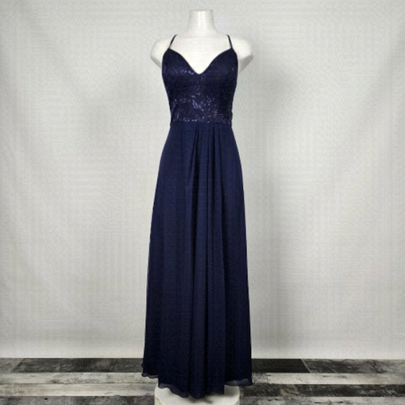 Mori Lee Dresses & Skirts - Morilee Madeline Gardner Navy Blue Lace Bridesmaids Event Dress Size S